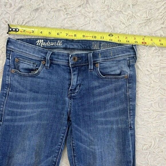 Madewell Low Rise Rail Straight Leg Denim Blue Jeans Women's 26 Dark Wash - Picture 5 of 11